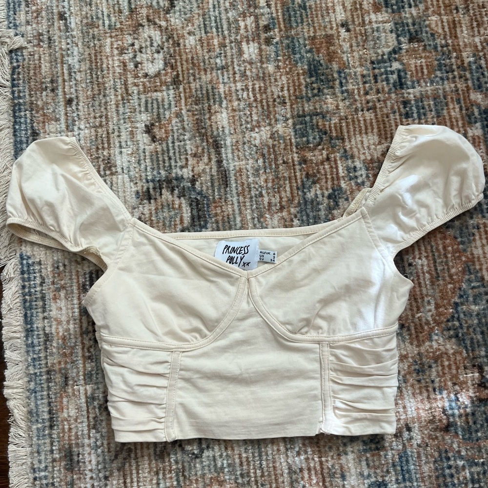 Princess Polly Cream Puff Sleeve Top